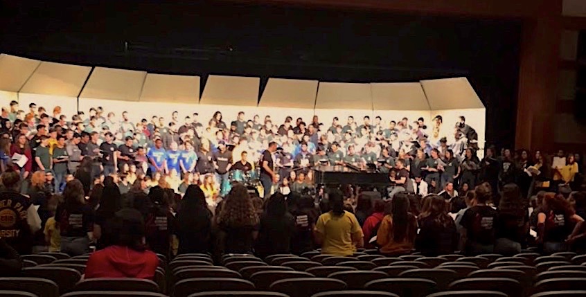 All of the choir singing “This is Me’ together. (Photo courtesy by Mrs. Lauren Voight)
