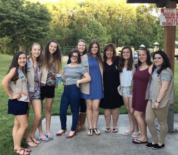 Some members of Troop 95114 take a picture after their bridging ceremony (Photo courtesy of Jessica Smith)
