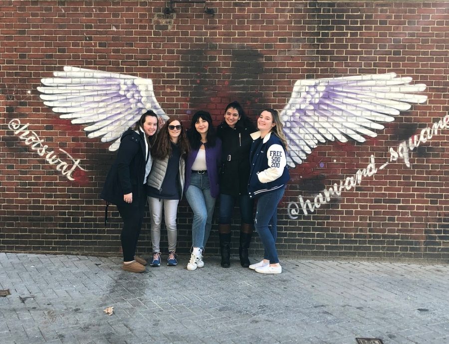 Some of the members of the Debate Team visiting the Harvard campus during their trip. (Photo Courtesy of Mrs. Penny Giamoni)
