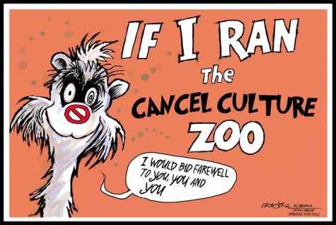 Cartoonist J.D Crowe illustrated “If I Ran the Cancel Culture Zoo” to show how canceling different people of the past, such as Dr. Seuss, can be extreme.  (MCT/J.D. Crowe)