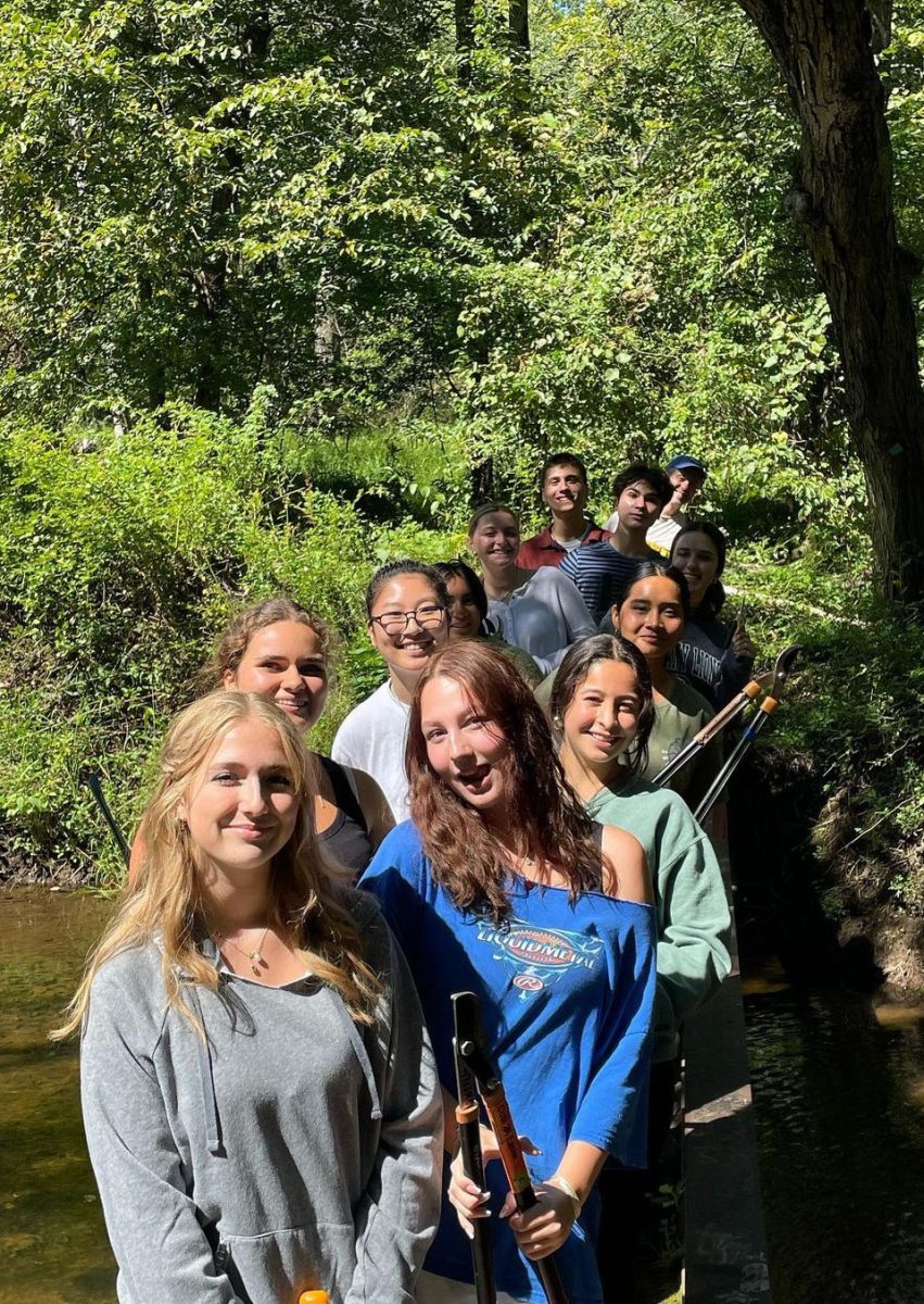 SAVE Club members at the Pohatcong trail for the first trail walk of the 2023-2024 school year (Photo by Daryl Detrick)